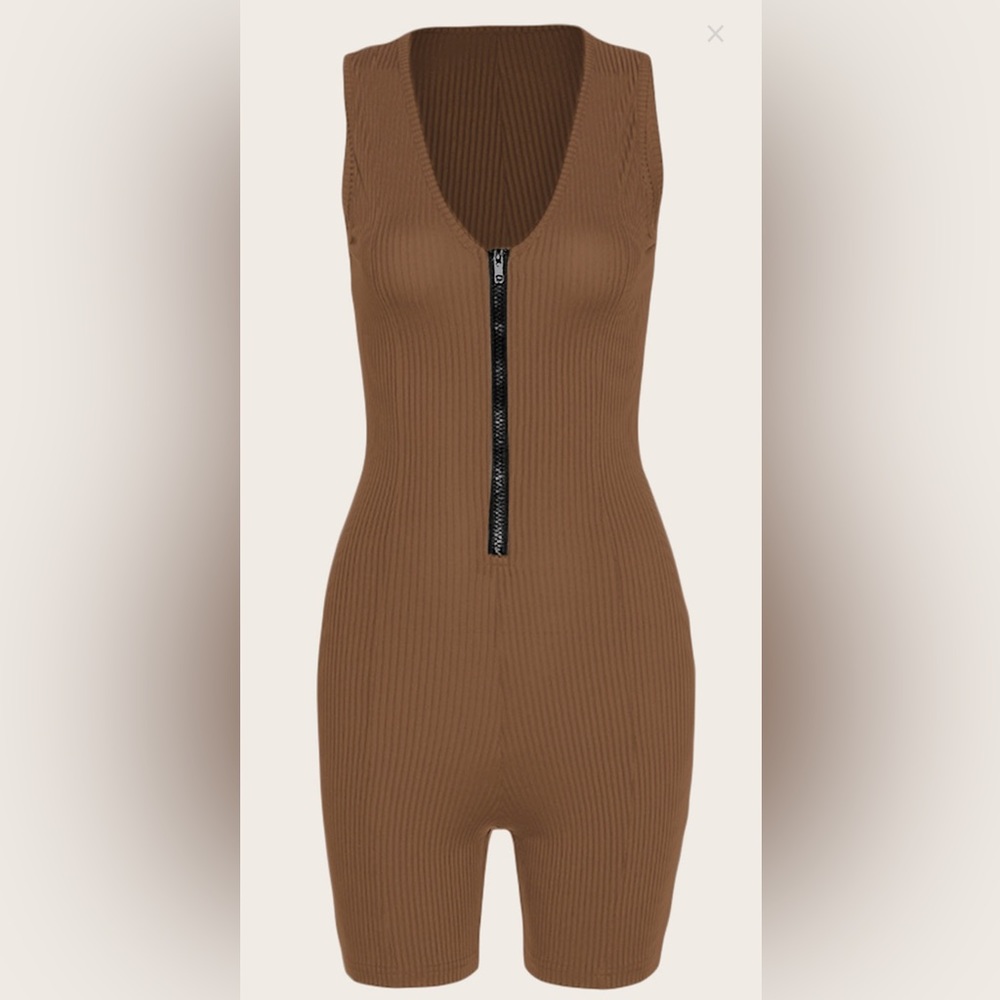 Zipper up sexy romper .